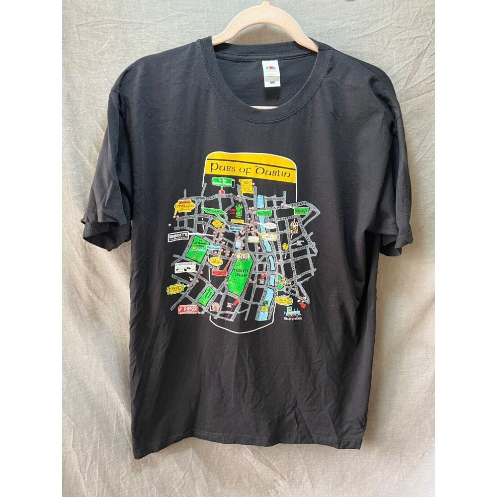 Pubs Of Duòlin Shirt Adult Large Black Short Sleeve‎ Pullover Logo Tee Mens
